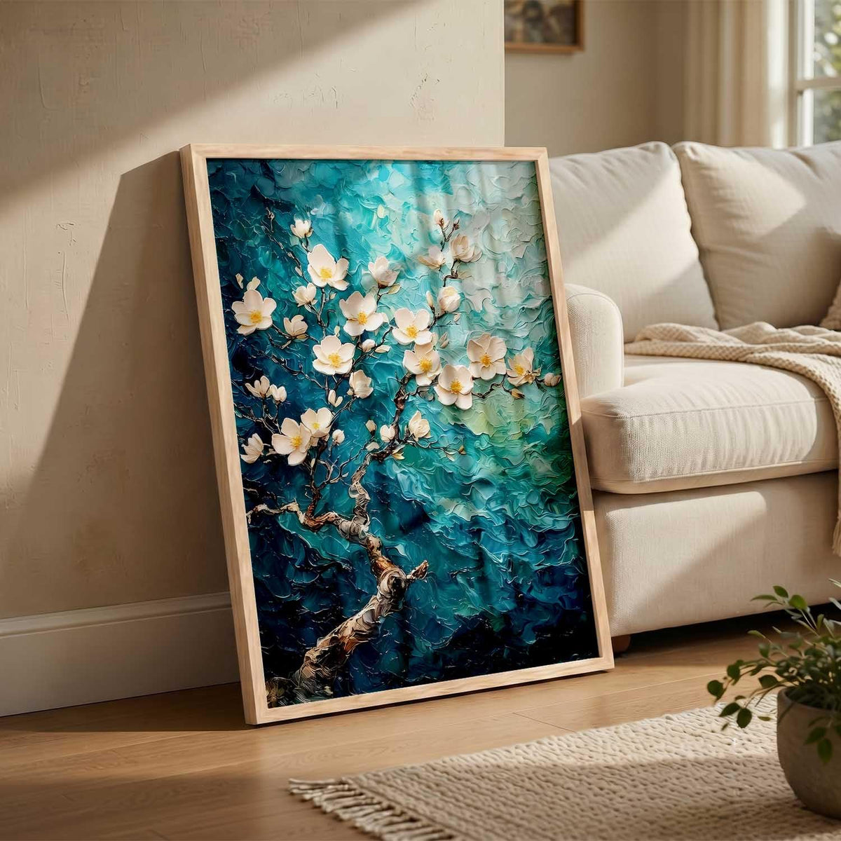 flower Wall Art Home Decoration | Aesthetic Floral Paintings With Frame For Living Room Bed Room Hotel Wall Decor Digital Reprint (13x17 inch)