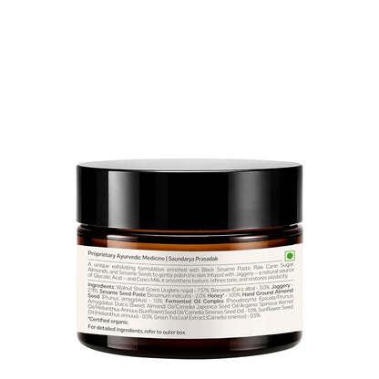 Forest Essentials Nourishing Facial Scrub Black Sesame & Jaggery | Ayurvedic Gentle Daily Face Exfoliator | Deeply Moisturising Face Scrub for Normal to Dry Skin