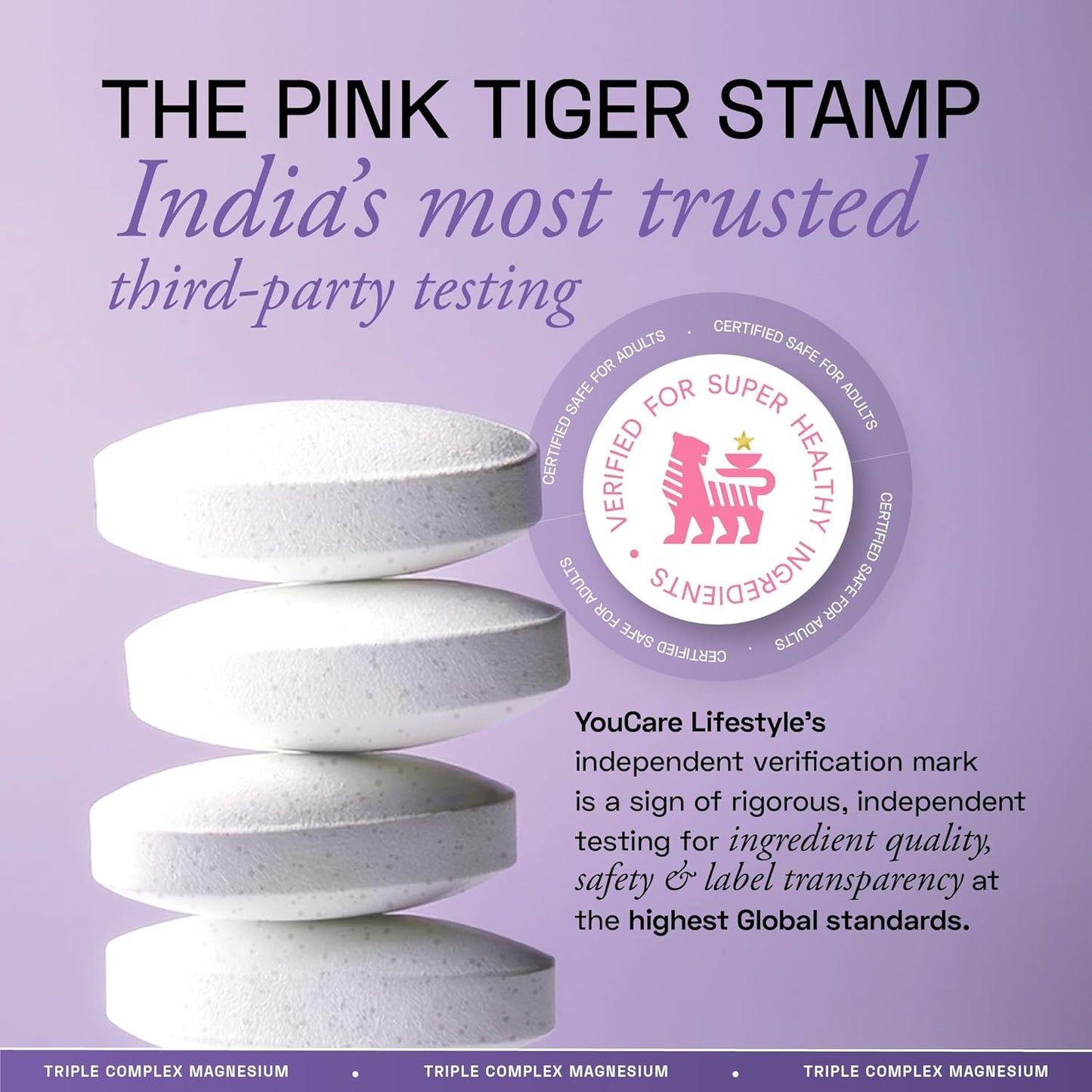 Ace Blend Max Magnesium Glycinate (60 tablets) | 1600mg Triple Complex | 440mg Elemental Magnesium | Calcium, Vegan Vitamin B12 & D3 | Promotes Deep Sleep, Muscle Recovery & Heart Health