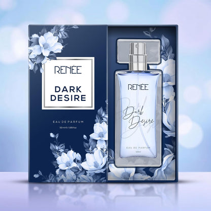 RENEE Eau De Parfum Dark Desire | Long Lasting Fragrance l Premium Perfume | Notes of Almond & Sandalwood | Perfect Gifting Option for Women l Floral Scent for All Occasions | Travel Friendly l 50 ml