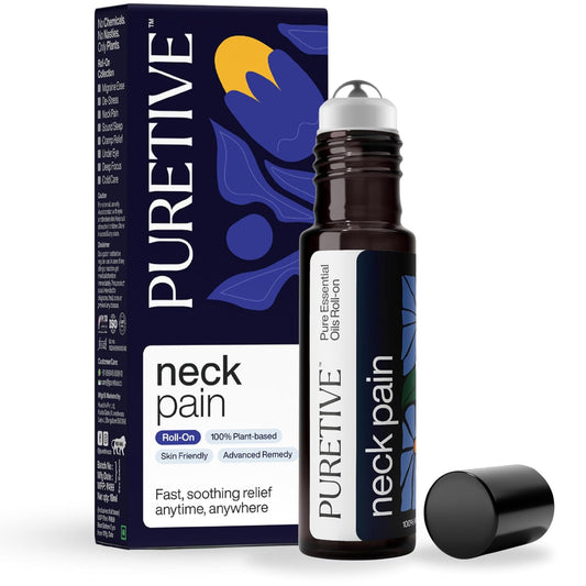 PURETIVE neck pain relief product with packaging on a white background