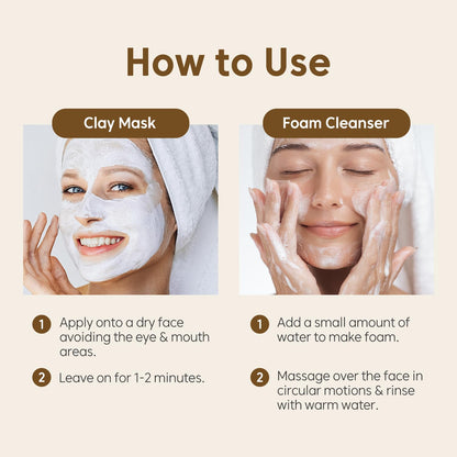 THANKYOU FARMER Rice Pure Clay Mask to Foam Cleanser (150ml) 2-in-1 Korean Rice Face Mask & Foam Face Wash For Deep Cleansing, Pore Care, Sebum Control, Blackhead Removal & Skin Brightening
