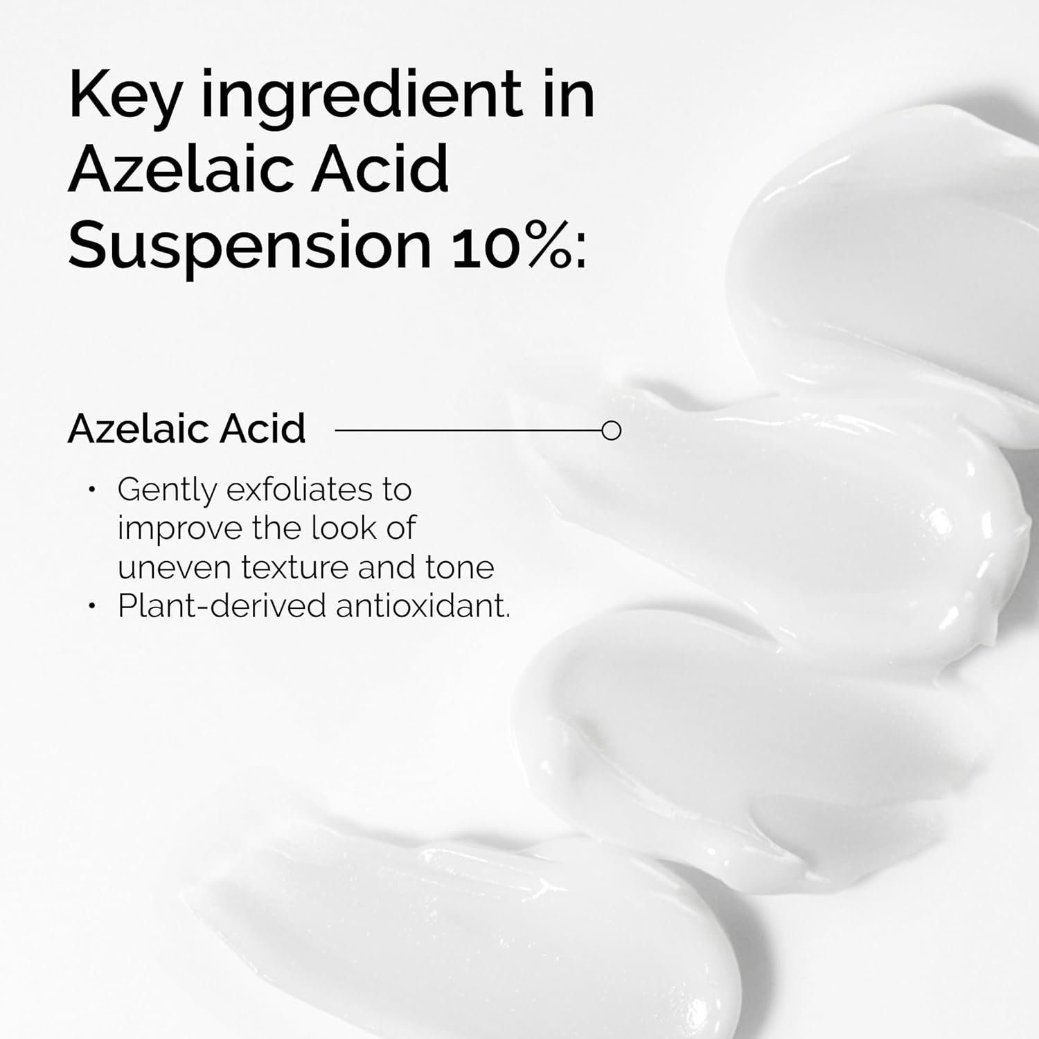 Azelaic Acid Suspension 10% with text on a white background
