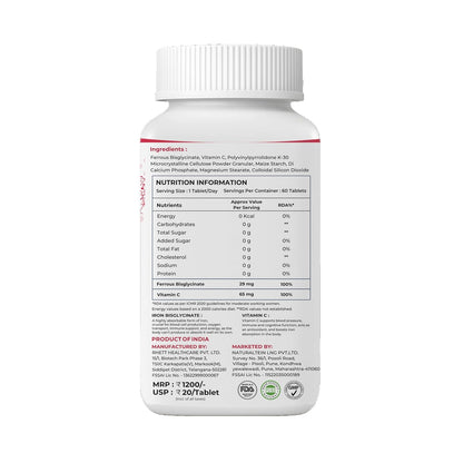 Supplement bottle with nutrition information label on a white background