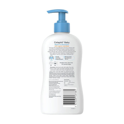 Cetaphil Baby Wash & Shampoowith Organic Calendula,Tear Free, Paraben, Colorant and Mineral Oil Free, 13.5 Fl. Oz (Packaging May Vary)