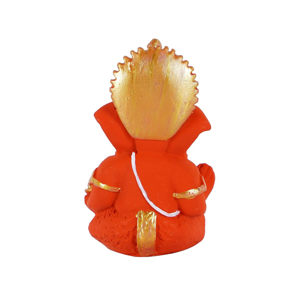 Polyresin Orange Ganesha Statue for Car Dashboard God Ganesh Murti Ganpati Idol Figurine with Double Side Tape