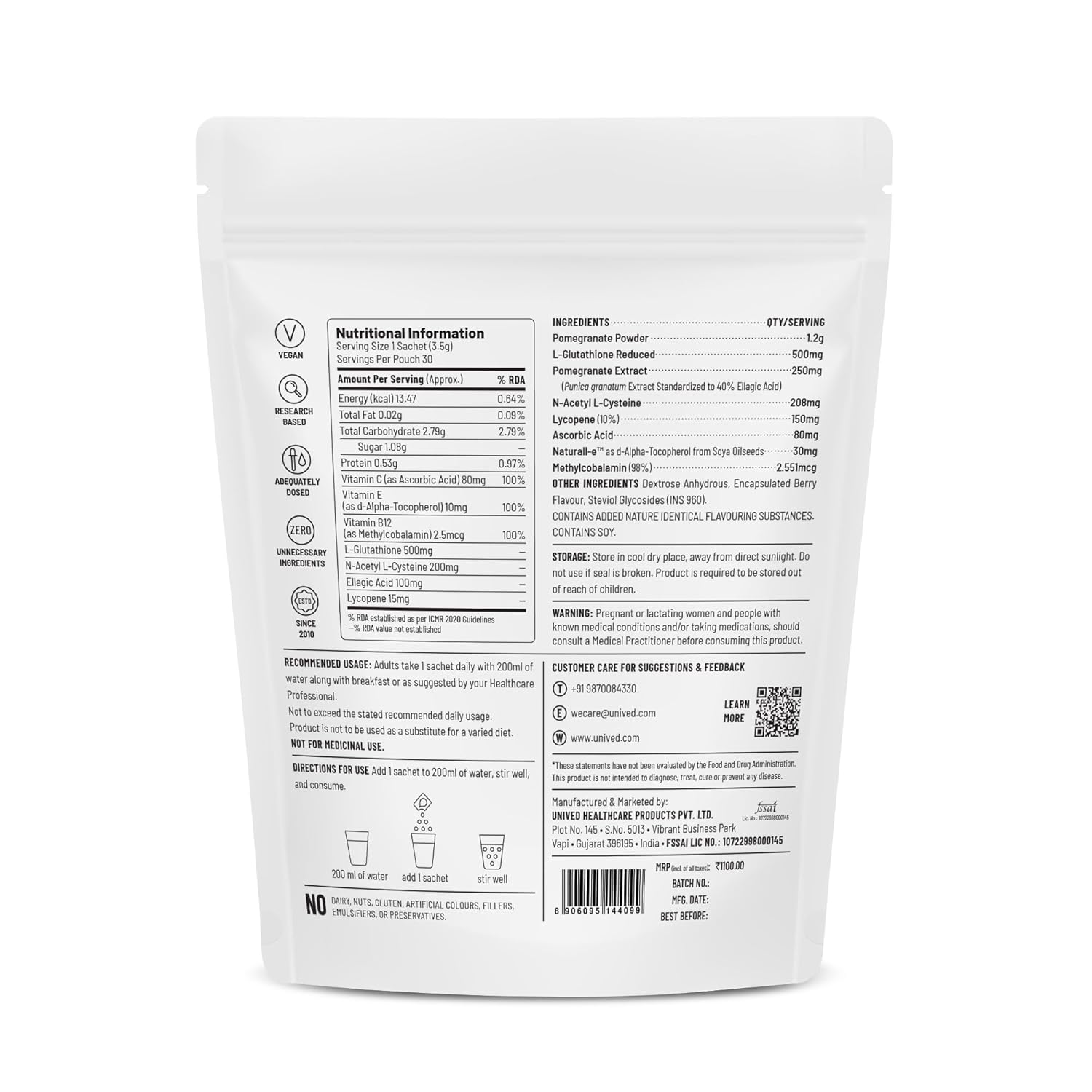 Zephivo Unived Hyperpigmentation Care | L-Glutathione 500mg Packed With Antioxidant Support for Radiant & Glowing Skin | Helps Reduce Hyperpigmentation, Dark Spots & Age Spots | Berry, 30 Servings
