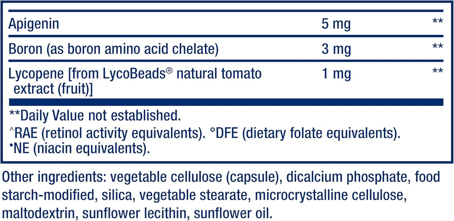 Nutritional label with ingredients and their amounts on a blue background