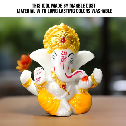 Auspicious Ganesh Idol for car Dashboard and Home, Small Ganpati Ganesha Idol for Car God Dashboard Accessories (Design 4)