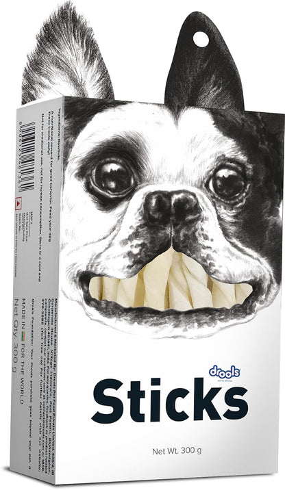 Drools Rawhide Sticks 300g | All Life Stages | Digestive Support | Easy to Chew | Healthy Treats | Training Friendly