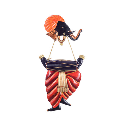 Lord Ganesha Playing Dholak Wall Hanging