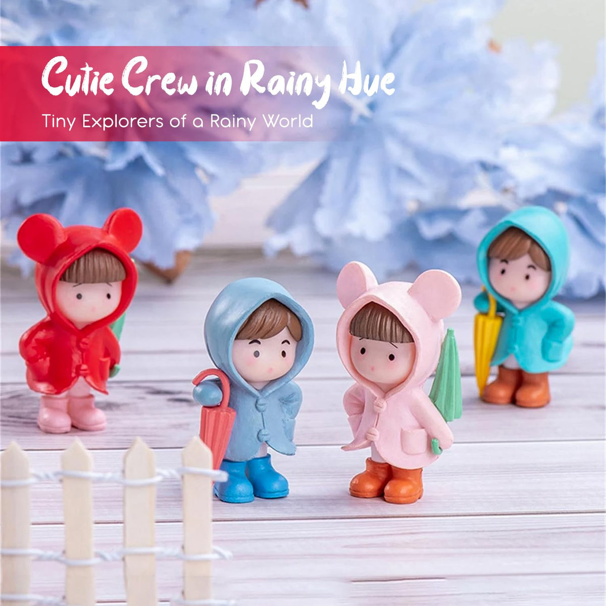 Nostrae Monsoon Miniature Toys & Cute Miniatures Decorative Items | Small Figurines for Home Decor | Desk Decoration Miniature Things, Gifts & Mini Showpieces Desk Decor (Set of 4)