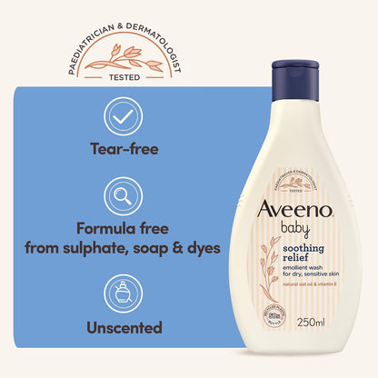Aveeno Baby Cream Soothing Relief Emollient Wash 250 Ml