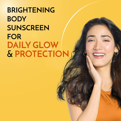 Joy Hello Sun Skin Brightening Body Sunscreen Lotion SPF 35 (150ml) | UVA + UVB Protection | Tan Control and Brightening | Lightweight, Fast Absorbing & Zero White Cast | For All Skin Types