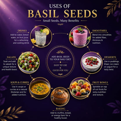 TruNutra Basil Seeds (Sabja Seeds) 200g, Natural Superfood for Falooda & Detox Drinks, Rich in Dietary Fiber, Omega-3 & Antioxidants, Vegan, Gluten-Free & Keto