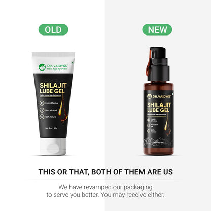 Dr. Vaidya’s Shilajit Lube Gel | First Ever Shilajit Infused Lube Gel | Enhances Performance & Stamina | Mess free | 100% Pure Himalayan Shilajit, Jaiphal & Cinnamon Oil, Ashwagandha | 50g