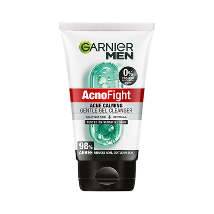 Garnier Men AcnoFight Acne Calming Gentle Gel Cleanser on a white background