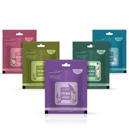 Aromahpure Gel Wave Bathroom Freshener | Assorted 50g (10g each) | Set of 5 Gel-Based hanging Pocket freshener I Lasts Up to 30 Days