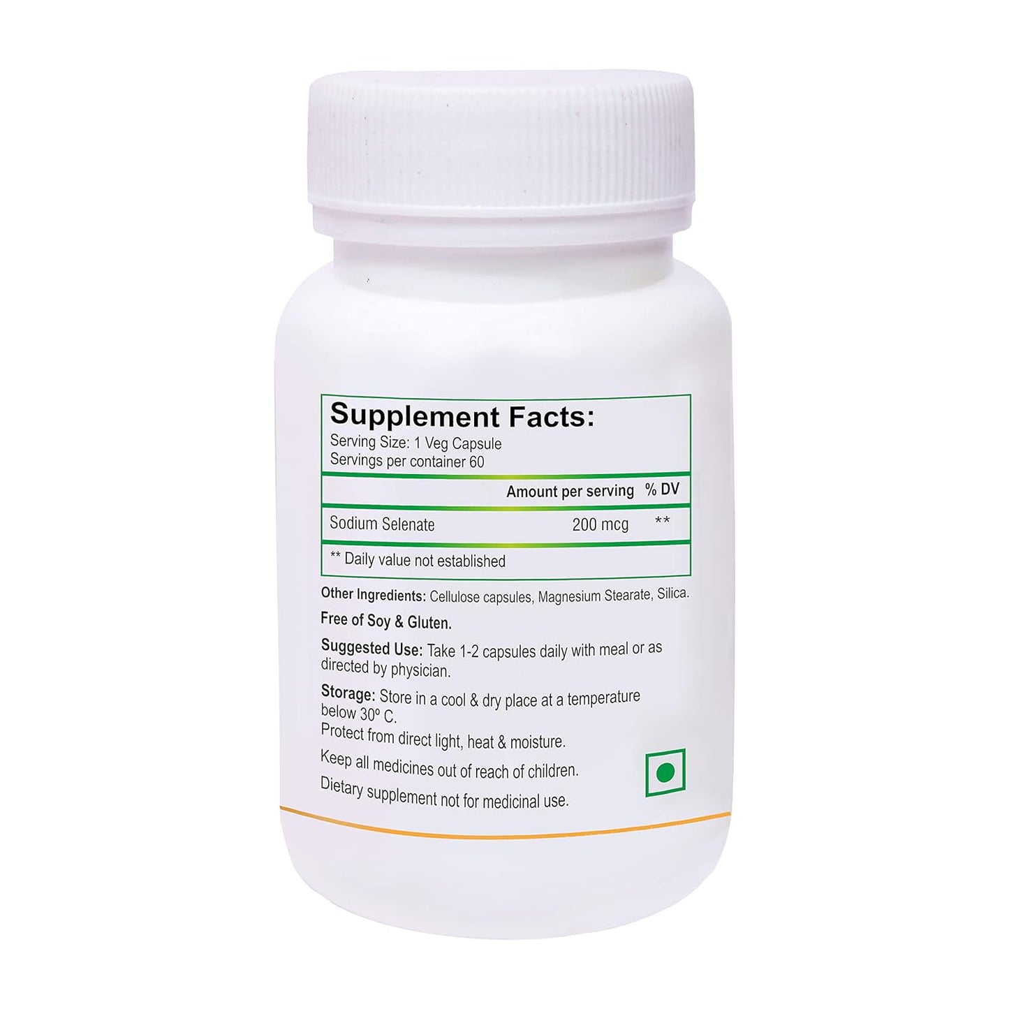Biotrex Nutraceuticals Selenium 200 (mcg) for Immune System, Thyroid, Prostate and Heart Health | 60 Vegetarian Capsules