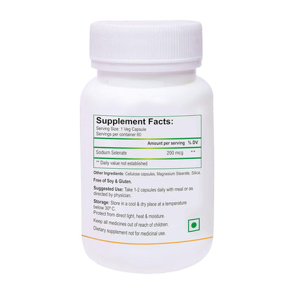 Biotrex Nutraceuticals Selenium 200 (mcg) for Immune System, Thyroid, Prostate and Heart Health | 60 Vegetarian Capsules