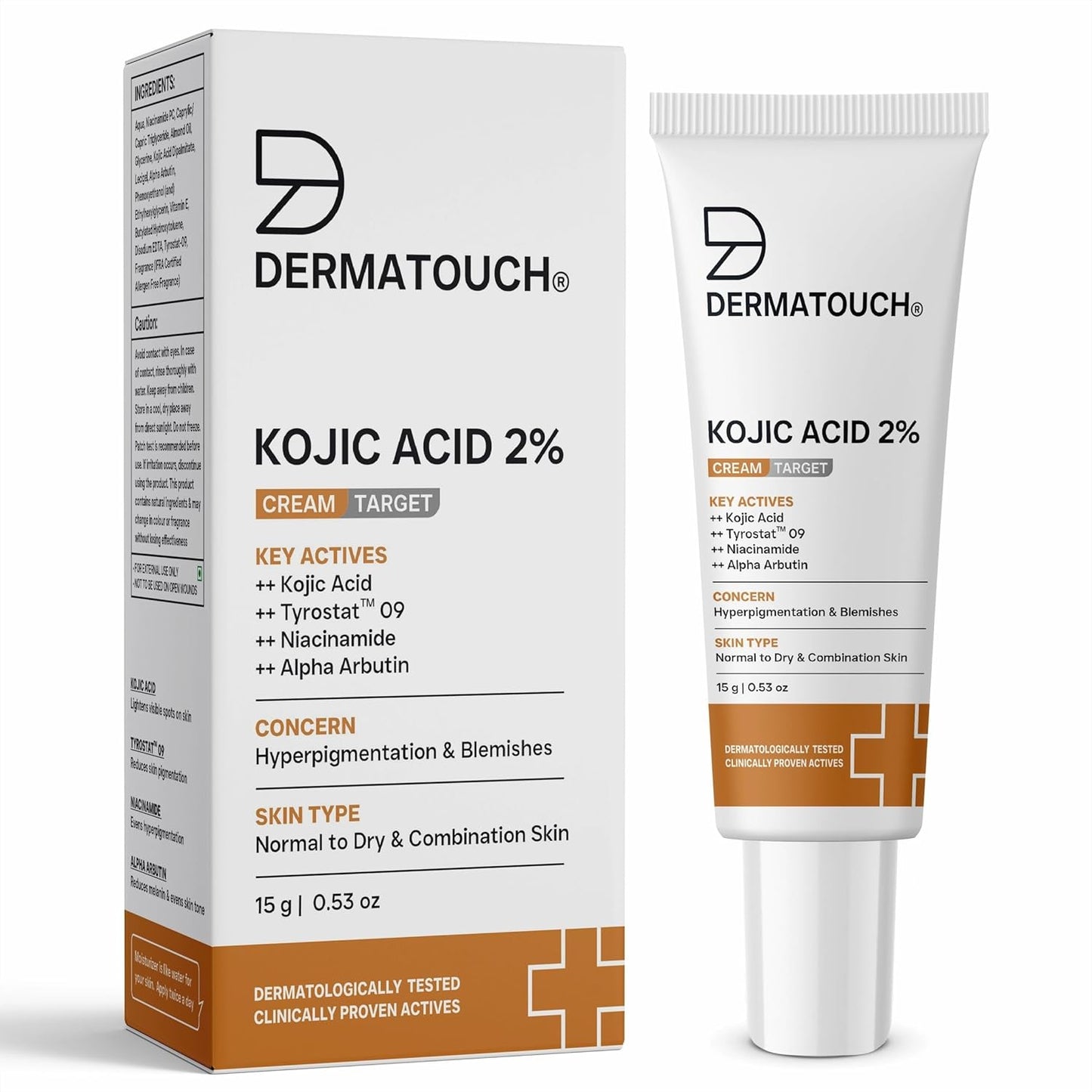 Dermatouch Kojic Acid 2% cream packaging on a white background