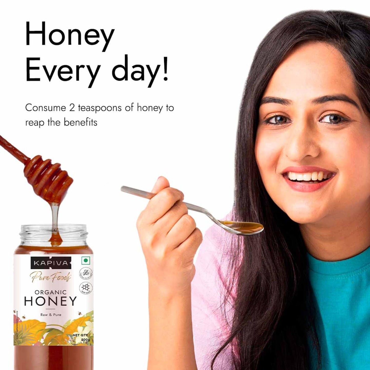 Kapiva Organic Honey 250g | 100% Natural & Organic | Strengthens Immunity & Aids Digestion