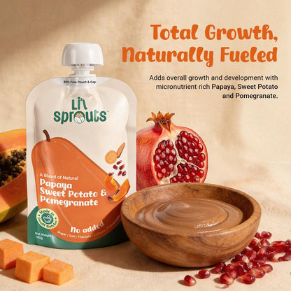Li'l Sprouts FruGies Veggie Lover Combo Pack | Baby Food Puree | 4 Flavours | 6 Months+| Ready-to-Eat | Infant Travel Food | Pack of 4, 100g each | All Natural, No Salt, No Sugar and No Preservatives | Packed with Nutrients