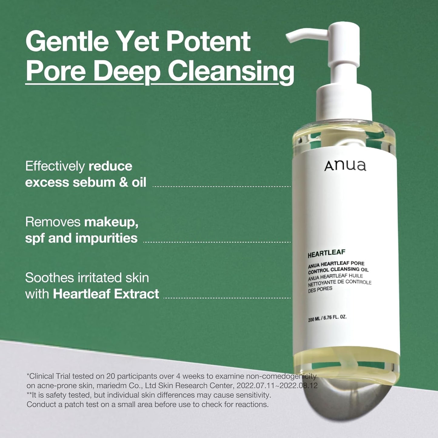 Anua Heartleaf Pore Control Cleansing Oil, Makeup Blackhead Remover, Oil Cleanser for Face, Korean Skin Care 200ml