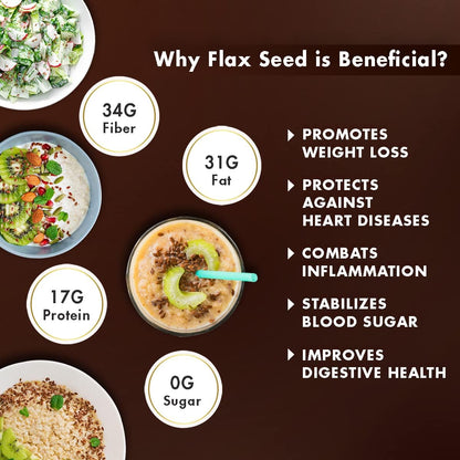 Sorich Organics Flax Seed - Alsi Beej|Alsi Seeds for Hair Growth | Raw Seeds for Eating | Source of Iron & Dietary Fibre | Rich in Protein
