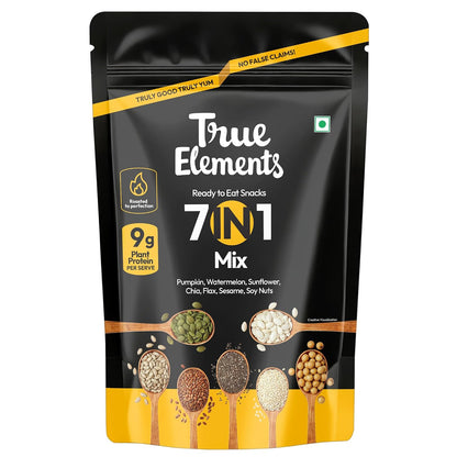 True Elements 7 in 1 Seeds Mix 500g | High Protein Blend | Diet Snack | Roasted Seeds