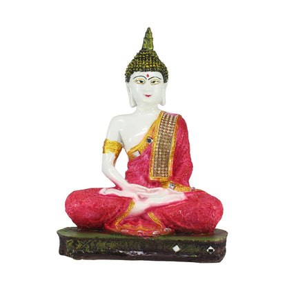 Red Buddha Decorative Showpiece - 24 cm