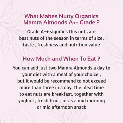 Nutty Organics Almonds Mamra (Grade A ++ Nuts, Premium,Rich In Oil, Imported) Richest Natural Source of Vitamins, Magnesium & Protien | Special Mamra Badam Giri