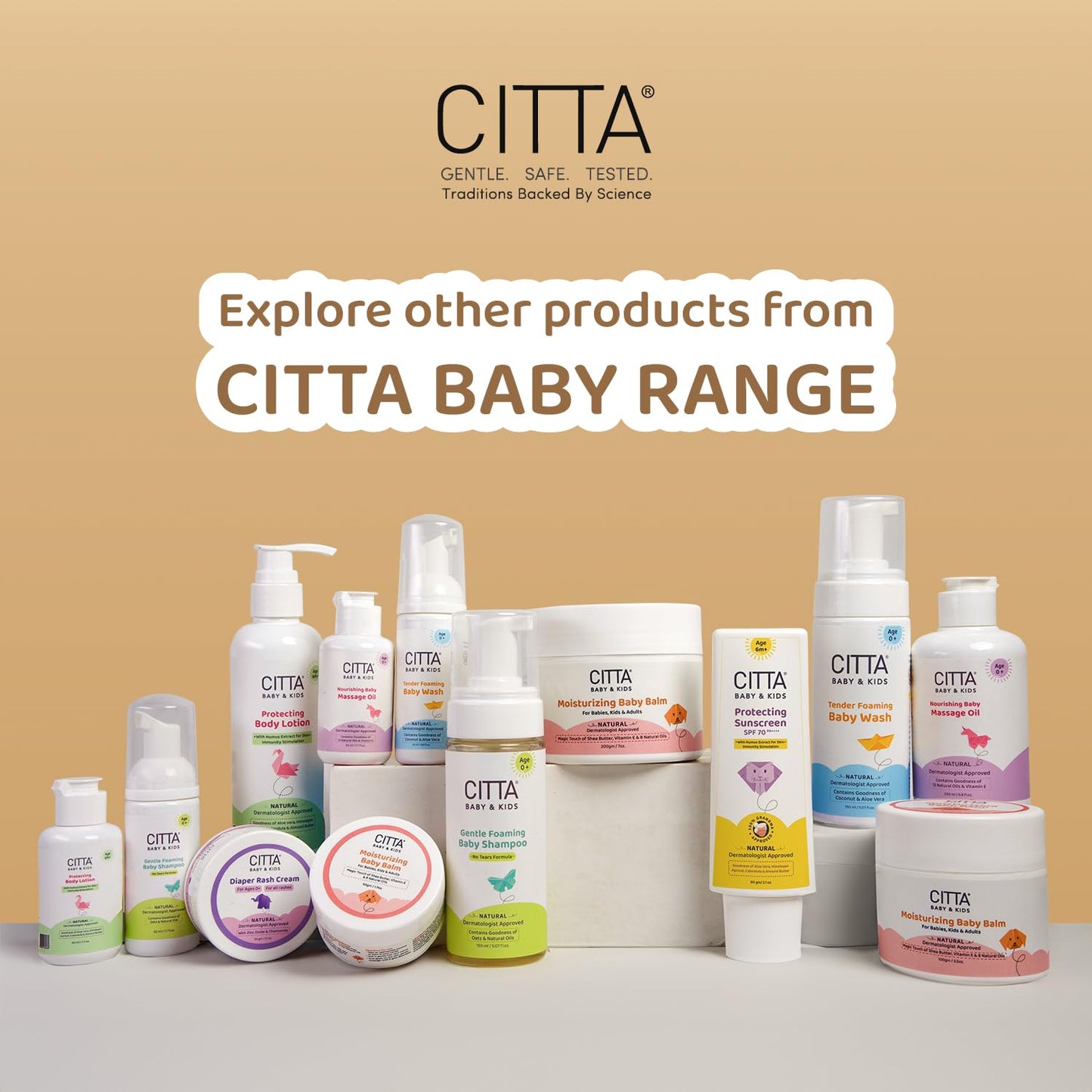 CITTA Bathing Bar for Babies & Kids | Soap-Free, No Tears | Dermatologist Approved pH Balanced Wash for Sensitive Skin | Gentle Moisturizing Formula for Soft & Glowing Skin | 75g