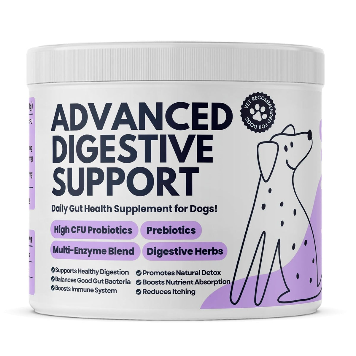 My Fur Child Advanced Digestive Support for Dogs | 3.2 Billion CFU 9-Strain Probiotics, Digestive Enzymes, Pumpkin & Prebiotics | Supports Gut Health, Digestion & Stool Quality | Lasts Up to 60 Days