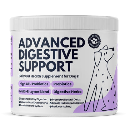 My Fur Child Advanced Digestive Support for Dogs | 3.2 Billion CFU 9-Strain Probiotics, Digestive Enzymes, Pumpkin & Prebiotics | Supports Gut Health, Digestion & Stool Quality | Lasts Up to 60 Days