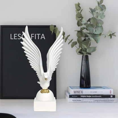Resin Big Eagle Statue for Home and Office Decor | Aesthetic Showpiece and Decorative Sculpture | 6X6X25 CM