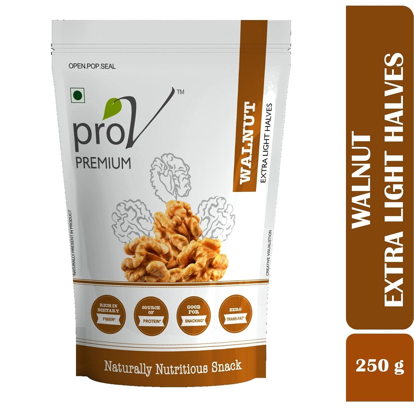 ProV Premium Extra Light Walnut Halves | 250g | Rich in Omega-3 | Crisp Fresh Kernels | Ideal for Baking & Snacking
