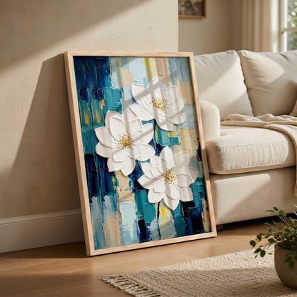 Aesthetic flower Art Home Decoration Painting | Floral Paintings With Frame For Living Room Bed Room Hotel Wall Decor Digital Reprint (13x17 inch)