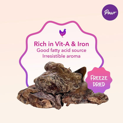 Pawr4Cats | Chicken Livers Zoomy Treats | Freeze-Dried | Rich in Iron & Vitamin-A, Vitamin B12 | No Preservative | Use as Treat or Food Topper | 45 GMS