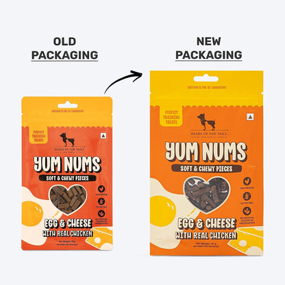 Yum Nums by HUFT Soft & Chewy Sticks - 200 gm | Egg & Cheese with Chicken | Healthy Dog Treats | High-Protein, Gluten & Grain-Free | No Artificial Colors, Salt & Sugar-Free