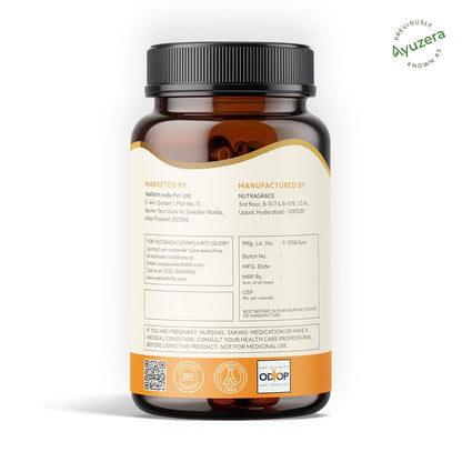 Wellwith (Ayuzera) Sea Buckthorn Berry Oil Vegan Omega 7 500mg, 30 Veg HPMC Capsules (Pack of 1), 15-Day Supply| Sea buckthorn capsules rich In Omega 3, 6, 7 & 9 For Muscle, Bone, Heart & Skin