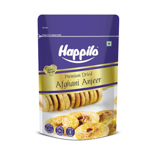 Happilo Premium Dried,200g | Afghani Anjeer I Low in Fat | Healthy Snack I Rich Source of Vitamins Dietary Fiber | Dry figs