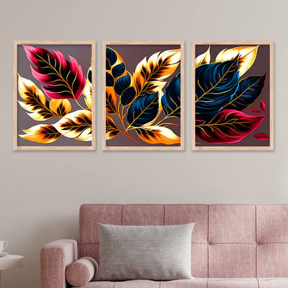 Painting for Wall Decoration - Modern Art Wall Decor Framed Painting for Living Room Bedroom - Framed Wall Posters/Paintings with Frame Set of 3 (Art 13, 10x13 inch)