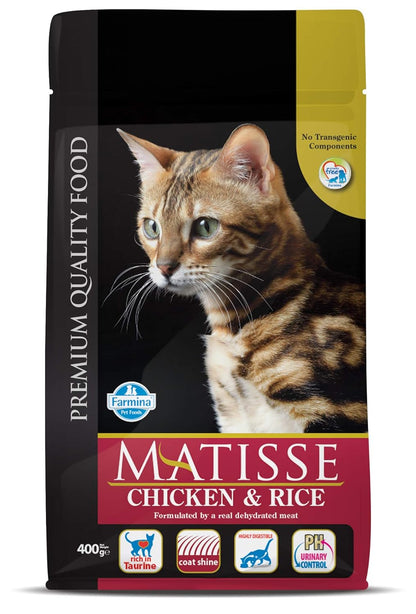Farmina Matisse Chicken & Rice Cat Food | Complete & Balanced Nutrition | for Adult Cats | Highly Digestible| 0.4kg