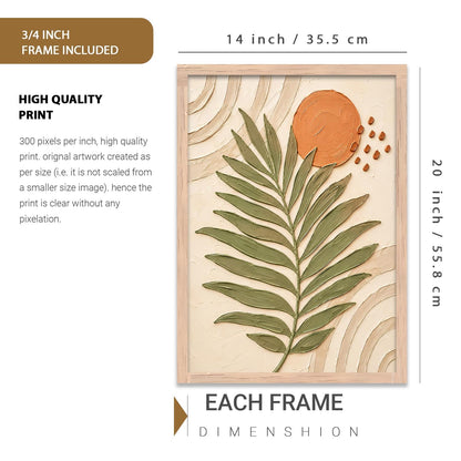 Boho Painting with Frame | Boho Art Painting With Frame Home Decoration For Living Room Bed Room Hotel Wall Decor Digital Reprint (14X20 inch)