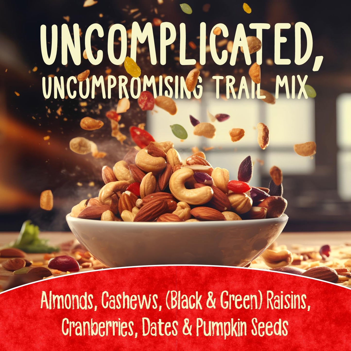 Bagrry’s Trail Mix 1kg | 7 in 1 Superfoods | California Almond | Cashews | Cranberries | Dates | Pumpkin Seeds | Green & Black Raisins | High Protein | Fibre-Rich | Oil-Free | Non-Salted| Dry fruit mix | Mix nuts | Resusable jar
