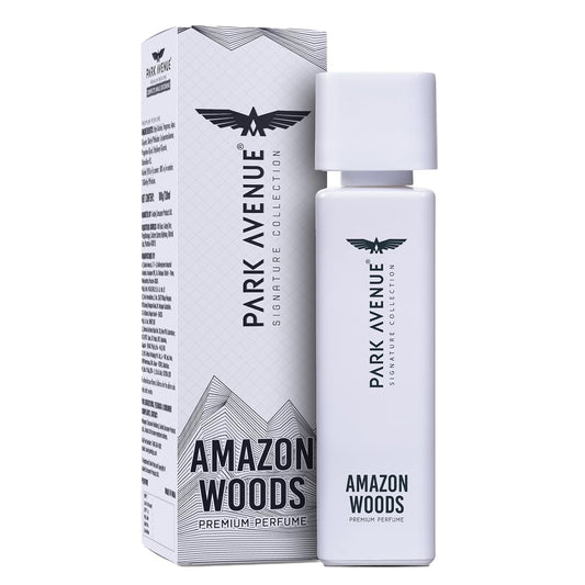 Park Avenue Amazon Woods perfume bottle and packaging on a white background
