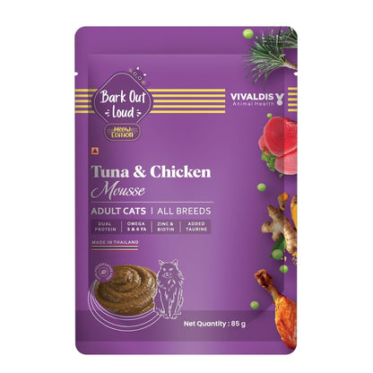 BARK OUT LOUD - Fresh Tuna & Chicken Mousse Wet Cat Food, Adult, 1 count, 1 count