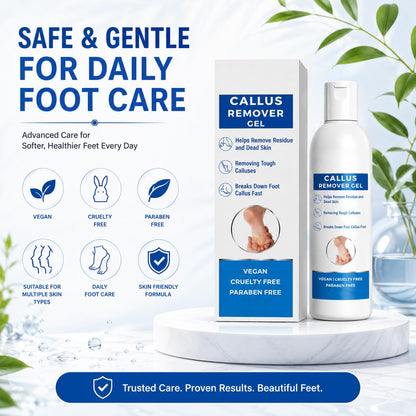 Callus Remover Gel for Feet, Softening and Exfoliating Formula, Dry Rough Skin Care, 200ml, for Men and Women