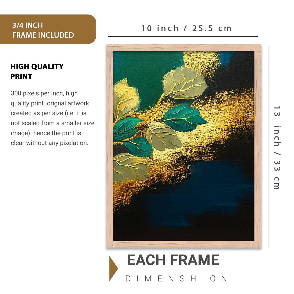 Painting for Wall Decoration - Modern Art Wall Decor Framed Painting for Living Room Bedroom - Framed Wall Posters/Paintings with Frame Set of 3 (Art 11, 10x13 inch)